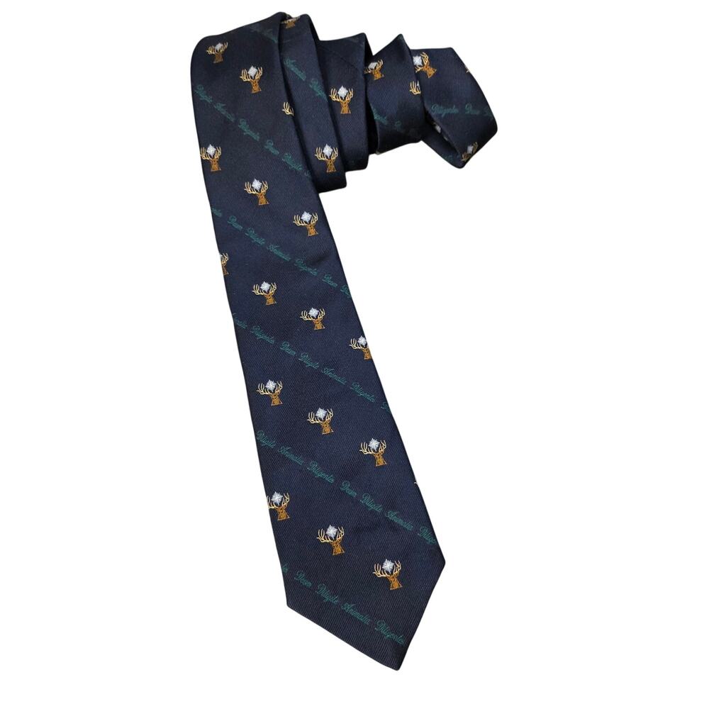 Vintage Robert Talbott Silk Tie Deer Hunting Motif USA Rep Hunting Motif Necktie